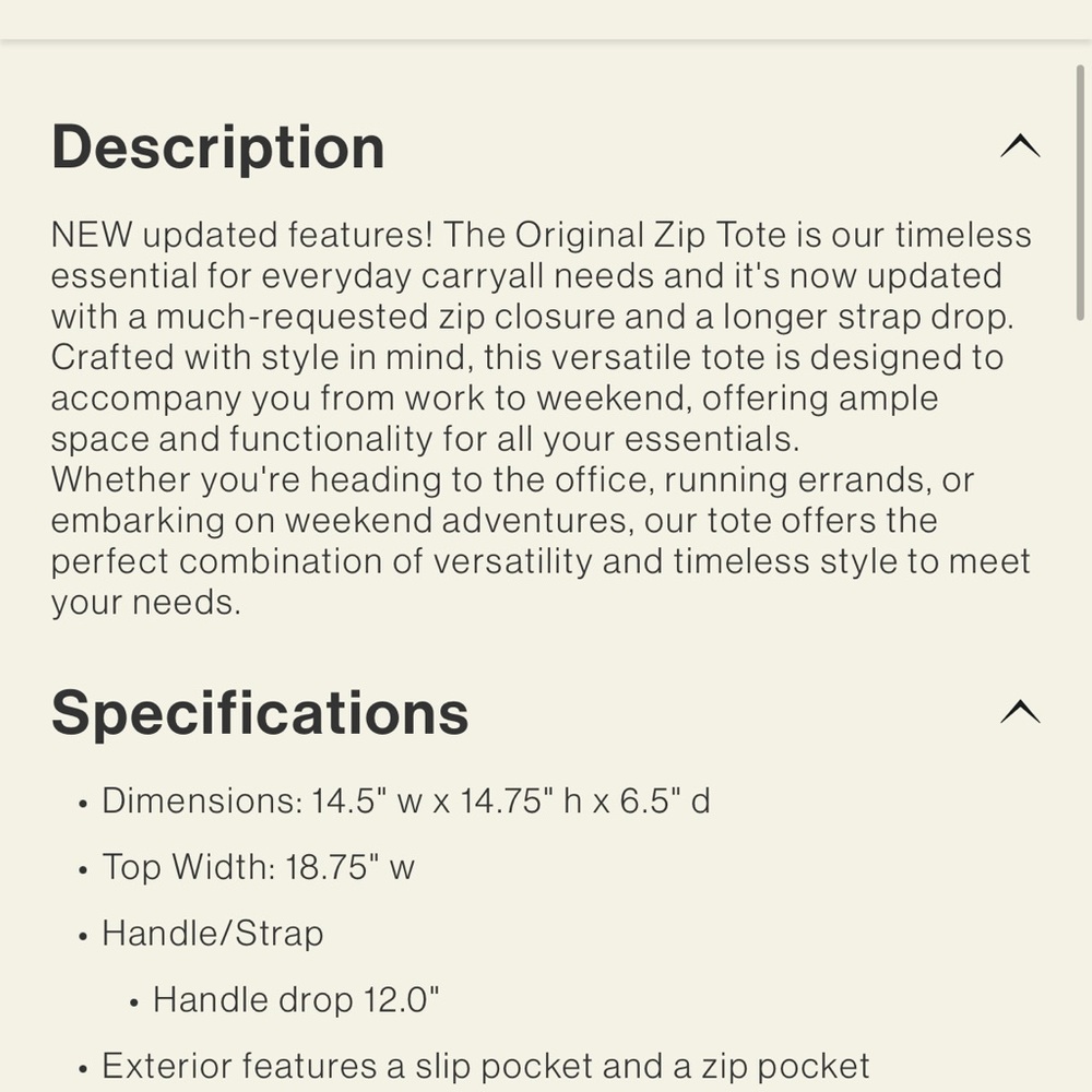 Vera Bradley Original Zip Tote Bag – Daffodils in Premium Cotton - Picture 9 of 9